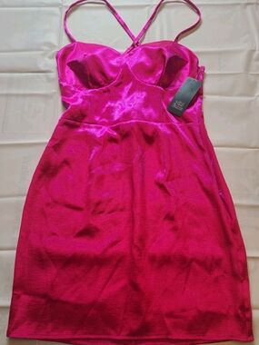 Women's Sleeveless Corset SatinBodycon Dress- Wild Fable MagentaSize XS